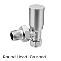 Brushed chrome Round Head radiator valve