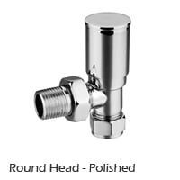 Polished chrome Round Head radiator valve