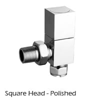 Polished chrome Square Head radiator valve