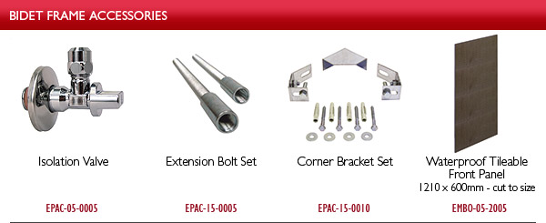 WC support frame accessory options