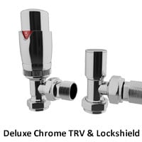 Thermostatic radiator valve and lockshield - chrome - premium