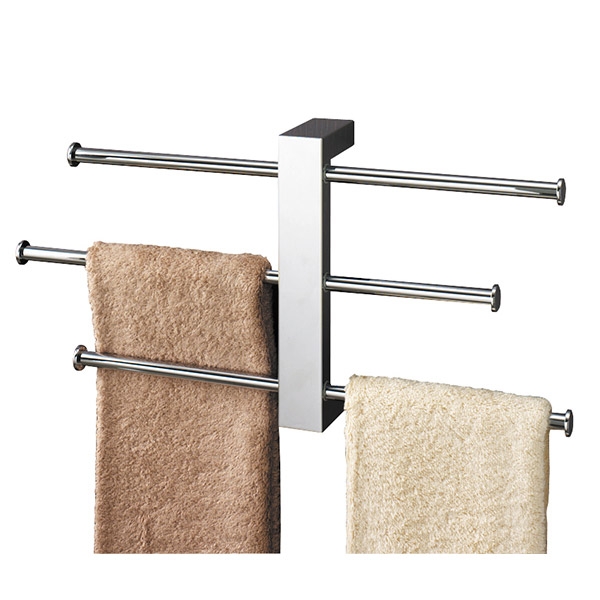 Chrome Wall Mounted Bathroom Towel Rail Holder Storage Rack Shelf Bar UK 