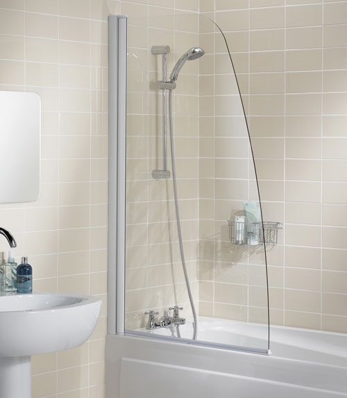 Lakes Sculpted Bath Shower Screen 860mm SS30S