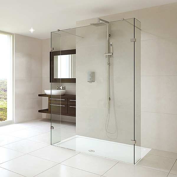 Aqata Spectra SP450 Double Entry Walk In Shower Screen with Fixed Panels 1200