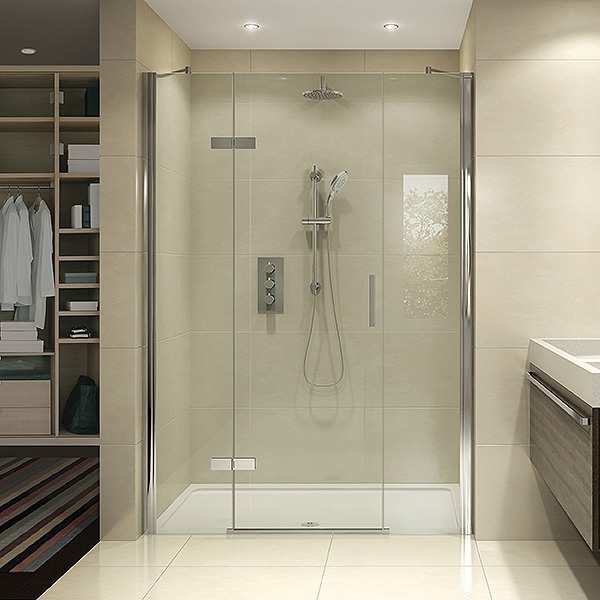 Aqata Spectra SP470 Hinged Shower Door and Inline Panels 1600