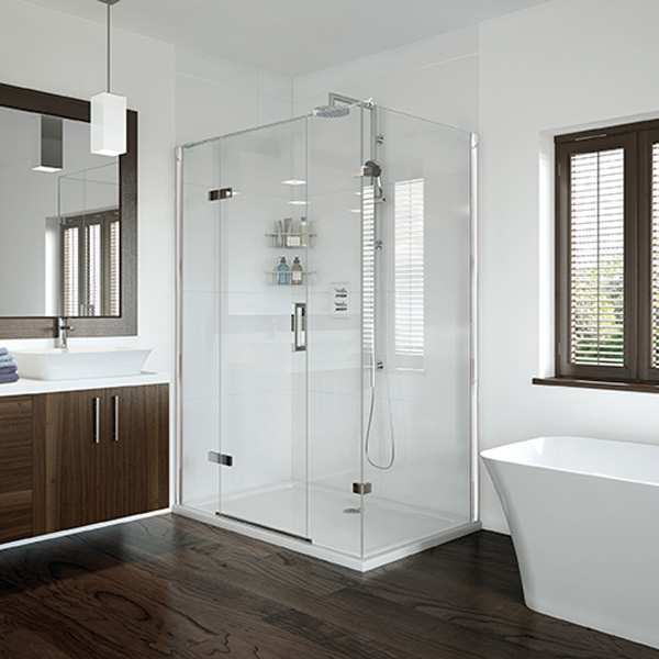 Aqata Spectra SP475 Hinged Shower Enclosure and Inline Panels 1600 x 900