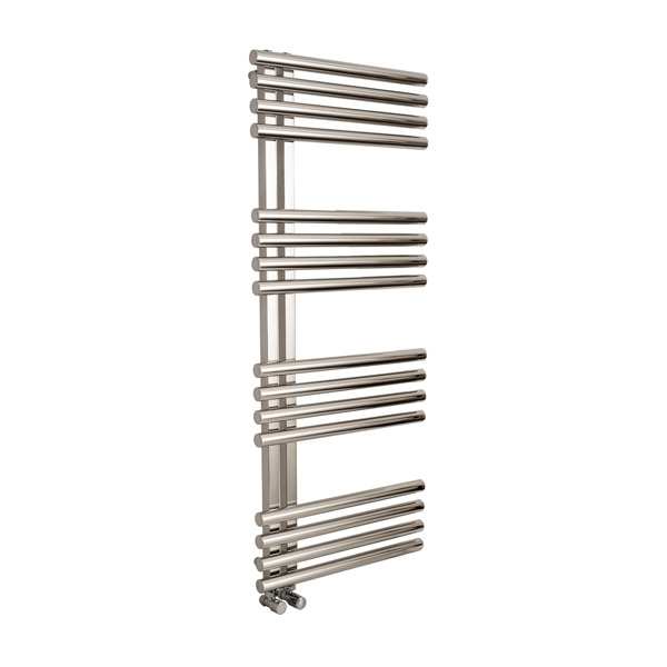 Apollo Garda Polished Stainless Steel Offset Towel Warmer 1200 x 500mm