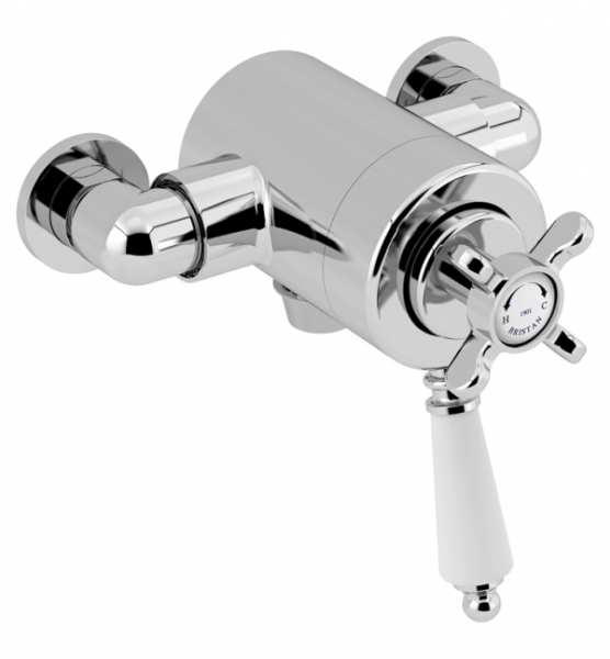 Bristan 1901 Exposed Concentric Chrome Bottom Outlet Shower Valve Only N2 CSHXVO C