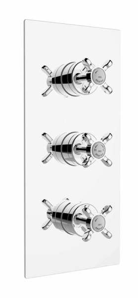 Bristan 1901 Thermostatic Recessed Dual Control Three control shower with two stopcocks N2 SHC3STP C