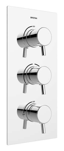 Bristan 1901 Recessed Thermostatic Dual Control Shower Valve With Integral Twin Stopcocks (N2 SHC3STP C