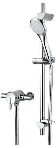 Bristan Sonqiue2 Thermostatic Surface Mounted Shower Valve with Adjustable Riser Chrome SOQ2 SHXAR C