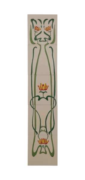 Carron Set of 10 Yellow flowers On White Tiles LGC012