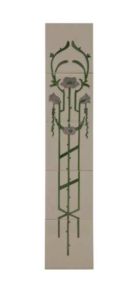 Carron Set of 10 Purple Flowers On White Tiles LGC014