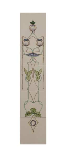 Carron Set of 10 White Flowers Green Leaf Tiles LGC015
