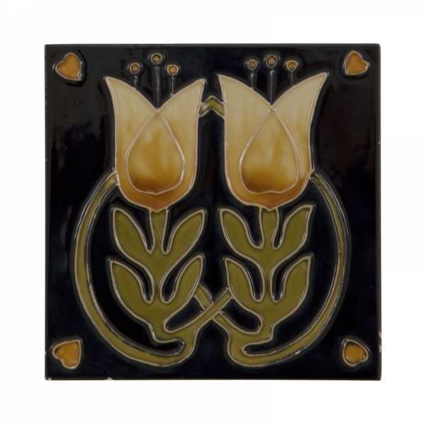 Carron Set of 10 Cream And Yellow Flower Tiles LGC092