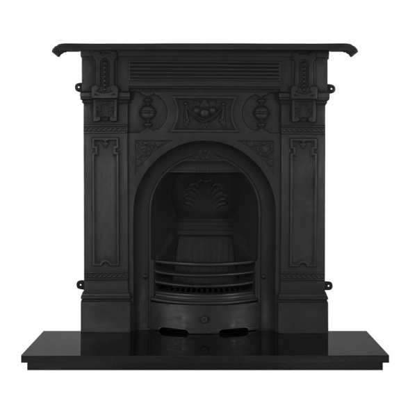 Carron Victorian Large Black Cast Iron Combination Fireplace RX136