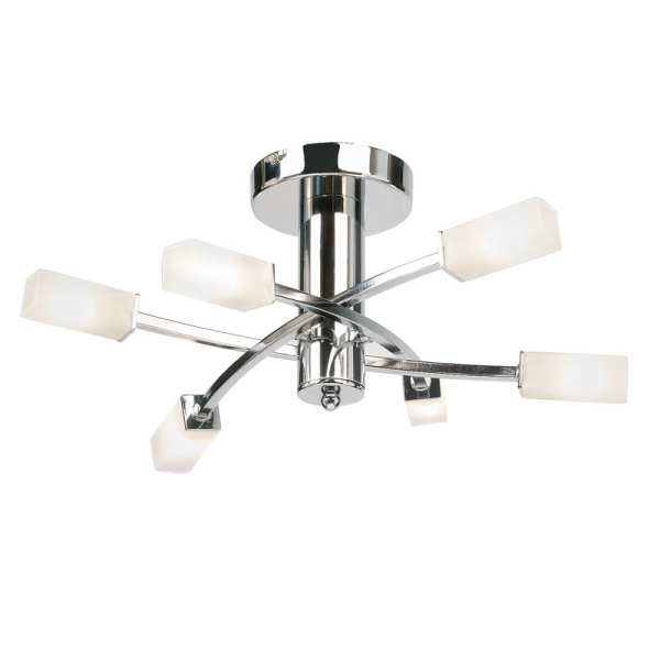 Endon Havana Multi Arm Glass Halogen Ceiling Light 146 6CH