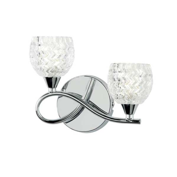 Endon Boyer Glass Halogen Wall Light BOYER 2WBCH L