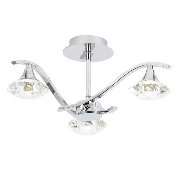 Endon Langella Multi Arm Glass Halogen Table Lamp LANGELLA 3CH