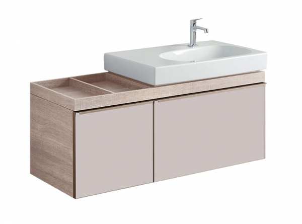 Geberit Citterio Beige Oak 1200mm Washbasin Unit With Left Hand Shelf 500.563.JI.1