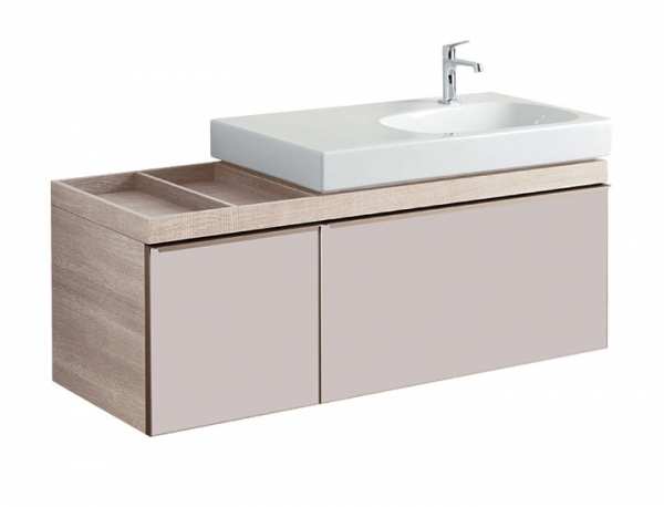 Geberit Citterio Beige Oak 1334mm Washbasin Unit With Left Hand Shelf 500.568.JI.1
