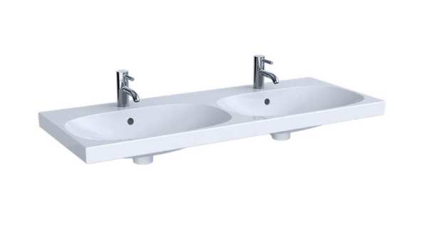 Geberit Acanto 1200 x 480 Two Tap Hole Double Basin