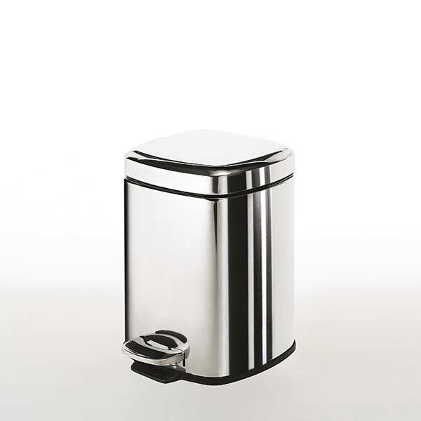 Gedy Square Pedal Bin 3 Litre Soft Close Polished 2209 13