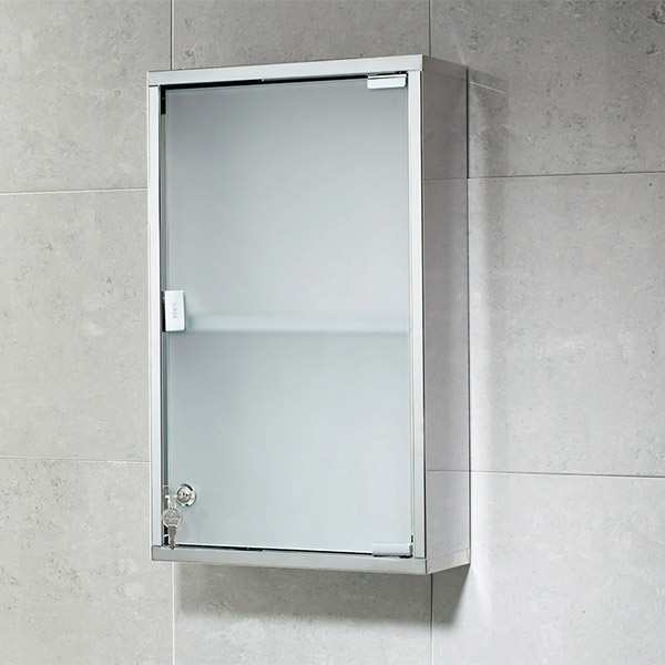 Gedy Bathroom Medicine Cabinet Rectangular Polished Frosted Glass