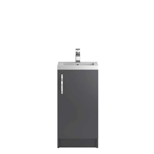 Hudson Reed Apollo Grey Gloss Floor Standing 400mm Cabinet and Basin APL422
