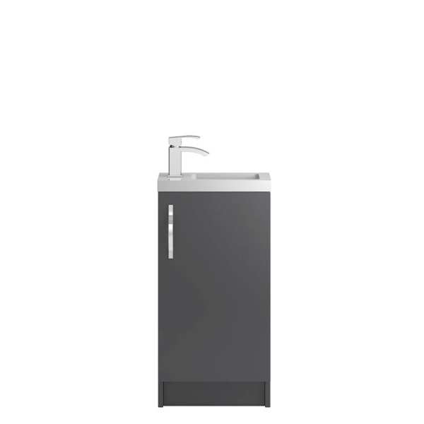 Hudson Reed Apollo Compact Grey Gloss Floor Standing 400mm Cabinet and Basin APL422C