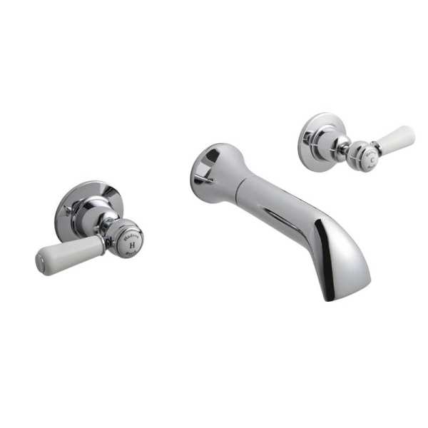 Hudson Reed White Topaz With Lever Wall Mounted Bath Spout BC309DL