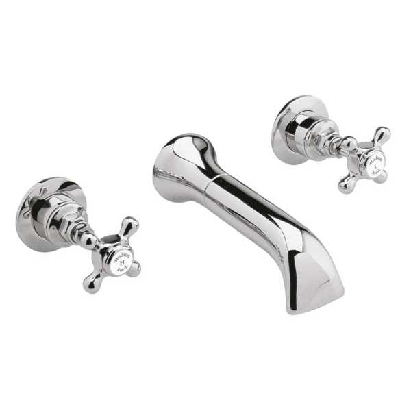 Hudson Reed White Topaz With Crosshead Wall Mounted Bath Spout BC309HX