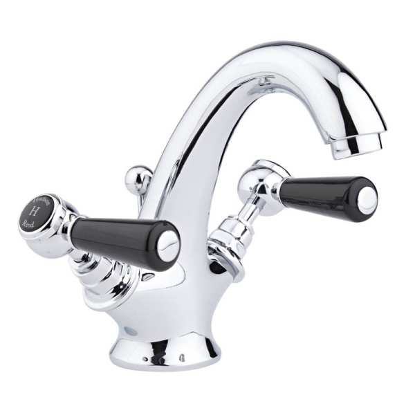 Hudson Reed Black Topaz With Lever Mono Basin Mixer Tap BC405HL