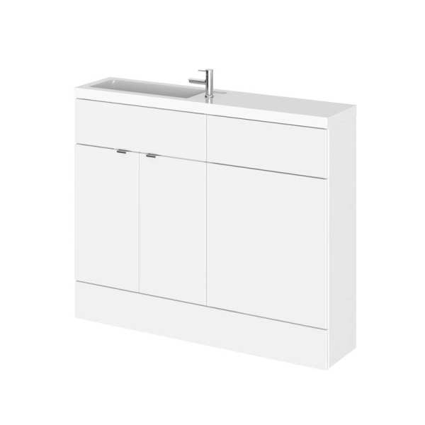 Hudson Reed Fusion White Gloss 1100mm Slimline Combination Furniture Unit and Basin CBI101