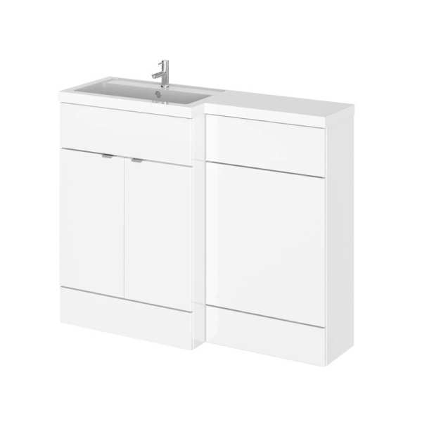 Hudson Reed Fusion White Gloss 1100mm LH Combination Furniture Unit and Basin CBI102