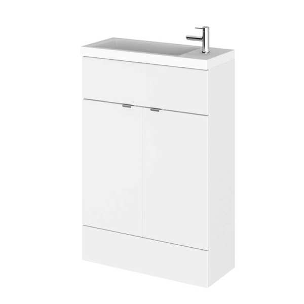 Hudson Reed Fusion White Gloss 600mm Slimline Vanity Unit and Basin CBI106