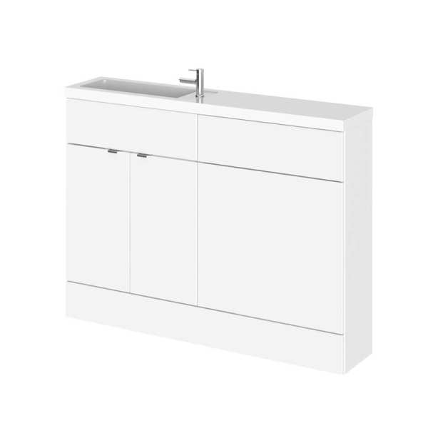 Hudson Reed Fusion White Gloss 1200mm Combination Slimline Furniture Unit and Basin CBI108