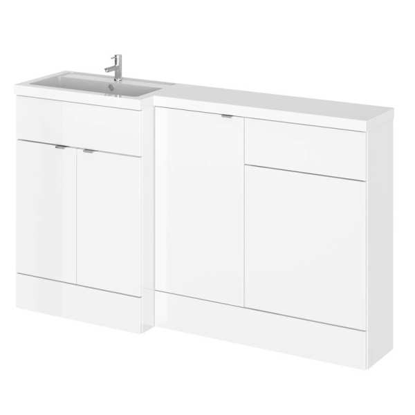 Hudson Reed Fusion White Gloss 1500mm LH Combination Furniture Unit and Basin CBI115