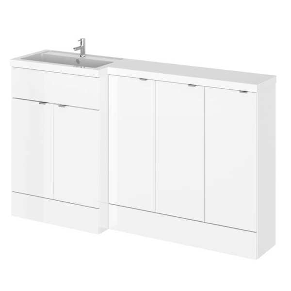 Hudson Reed Fusion White Gloss 1500mm LH Combination Furniture Unit and Basin CBI117