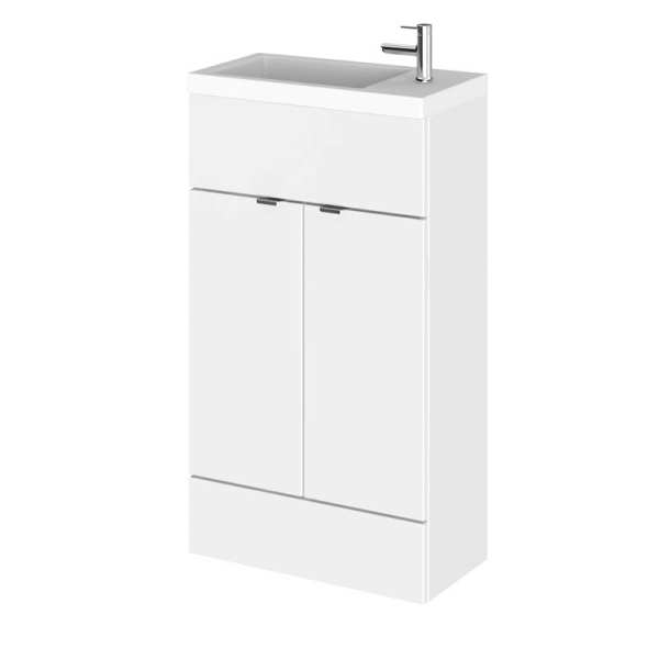 Hudson Reed Fusion White Gloss 500mm Slimline Vanity Unit and Basin CBI122