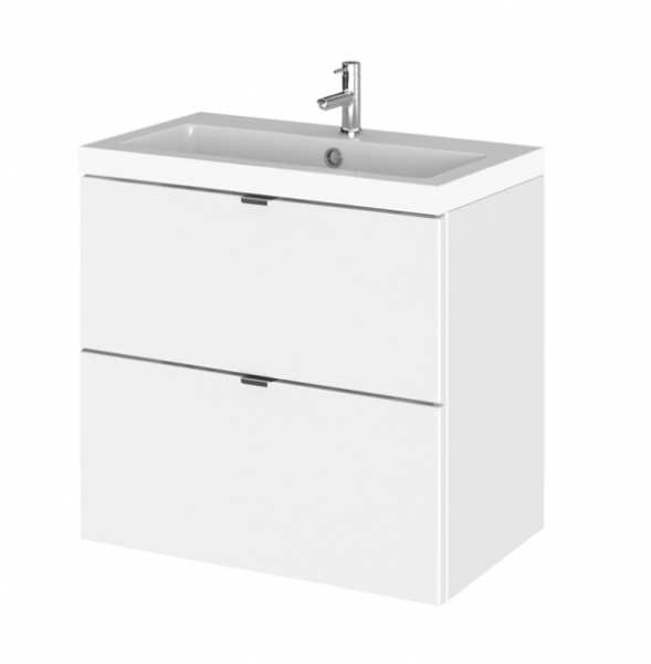 Hudson Reed Fusion White Gloss 600mm Wall Hung Vanity Unit and Basin CBI130