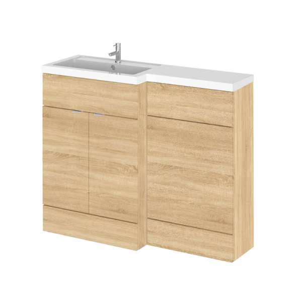 Hudson Reed Fusion Natural Oak 1100mm LH Combination Furniture Unit and Basin CBI302