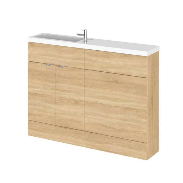 Hudson Reed Fusion Natural Oak 1200mm Combination Slimline Furniture Unit and Basin CBI308