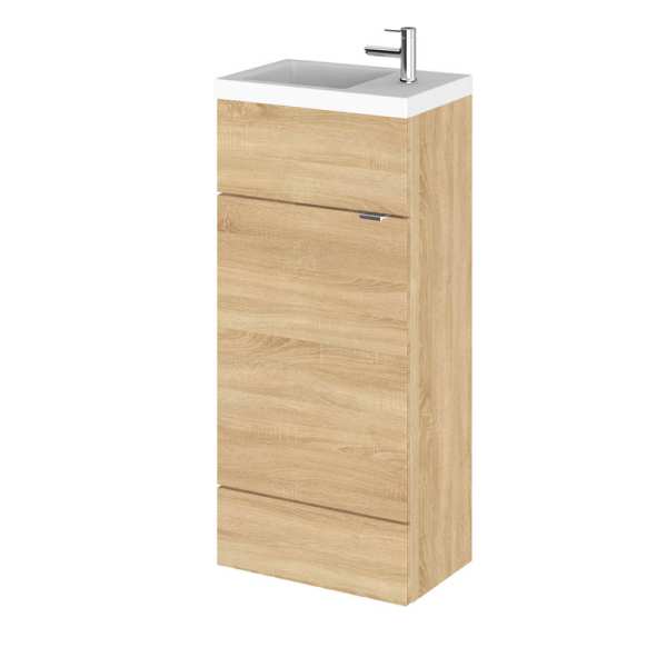 Hudson Reed Fusion Natural Oak 400mm Slimline Vanity Unit and Basin CBI321