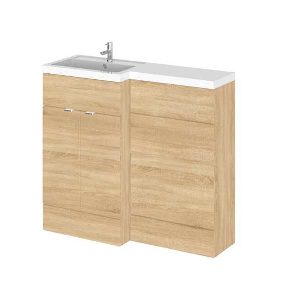 Hudson Reed Fusion Natural Oak 1000mm LH Combination Furniture Unit and Basin CBI326