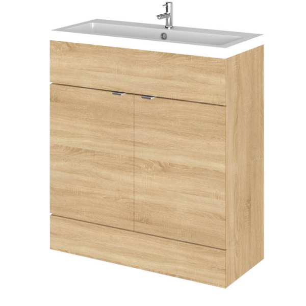 Hudson Reed Fusion Natural Oak 800mm Vanity Unit and Basin CBI328