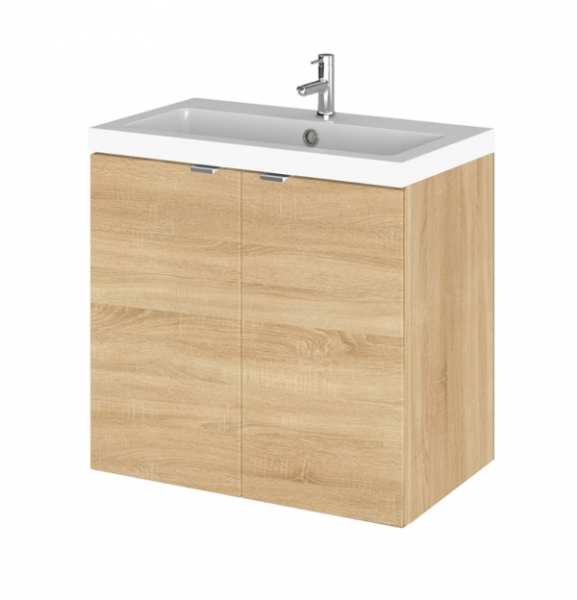 Hudson Reed Fusion Natural Oak 600mm Wall Hung Vanity Unit and Basin CBI336