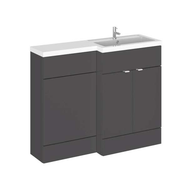 Hudson Reed Fusion Gloss Grey 1100mm RH Combination Furniture Unit And Basin CBI903