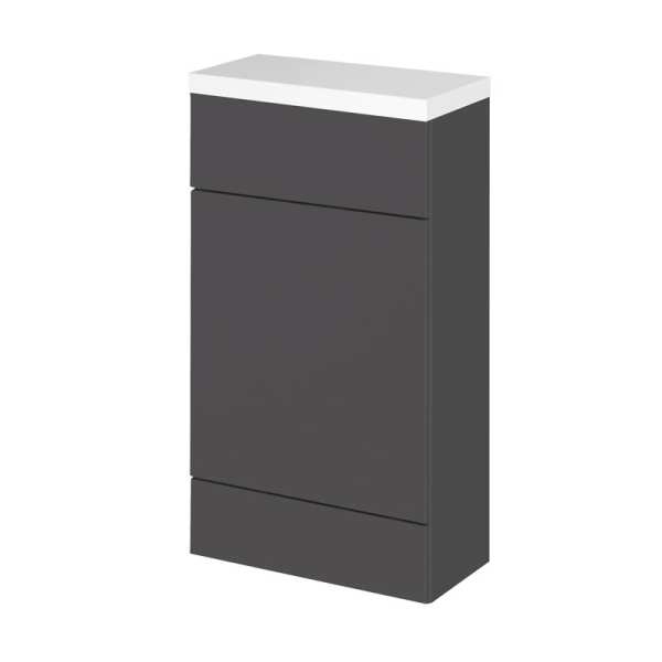 Hudson Reed Fusion Gloss Grey Slimline WC Unit and Polymarble Top CBI904