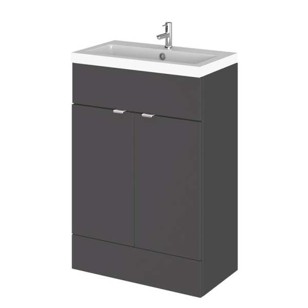 Hudson Reed Fusion Gloss Grey 600mm Vanity Unit and Basin CBI907